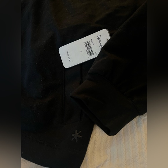 SPLENDID hoodie XS black and rose gold design shoulder sleeves women NWT new - Picture 6 of 8